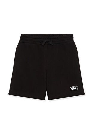 Mavi Logo Baskılı Siyah Şort 6410003-900