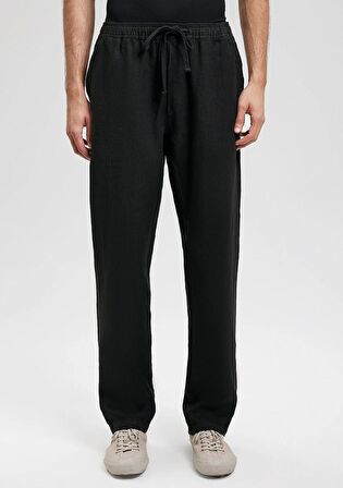 Mavi Siyah Keten Pantolon 0010358-900