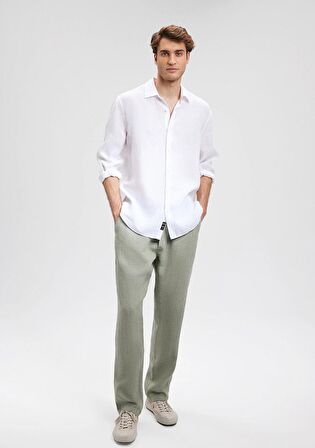 Yeşil Keten Pantolon 0010358-71484
