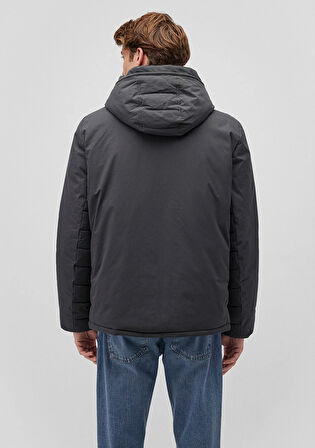 Kapüşonlu Antrasit Şişme Mont 0110352-86803