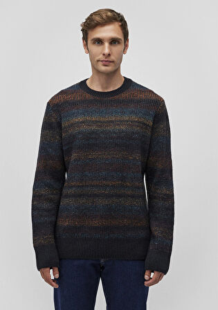 Bisiklet Yaka Çizgili Yeşil Kazak 0710201-70744