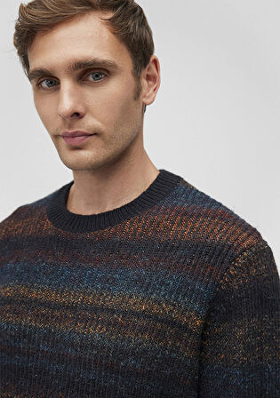 Bisiklet Yaka Çizgili Yeşil Kazak 0710201-70744