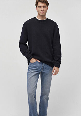 Bisiklet Yaka Lacivert Kazak 0710246-84371