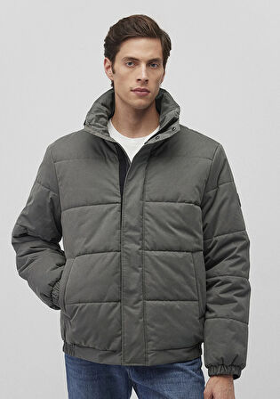 Dik Yaka Haki Şişme Mont 0110470-71598