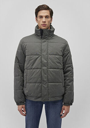 Dik Yaka Haki Şişme Mont 0110470-71598