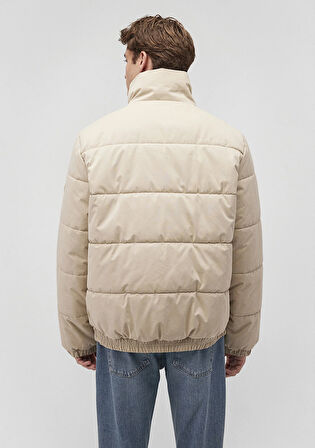 Dik Yaka Bej Şişme Mont 0110470-86559