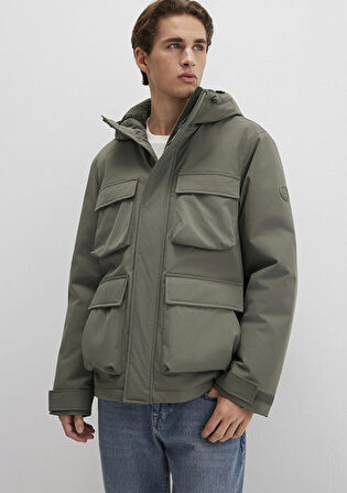 Kapüşonlu Yeşil Ceket 0110468-85485