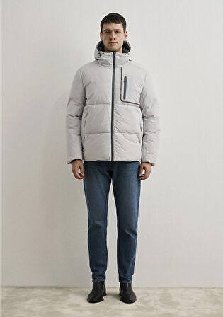 Su İtici Su İtici Gri Şişme Mont 0110463-70075