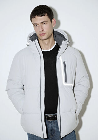 Su İtici Su İtici Gri Şişme Mont 0110463-70075