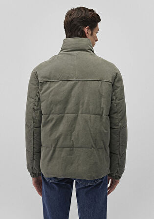 Dik Yaka Yeşil Kadife Ceket 0110476-85485