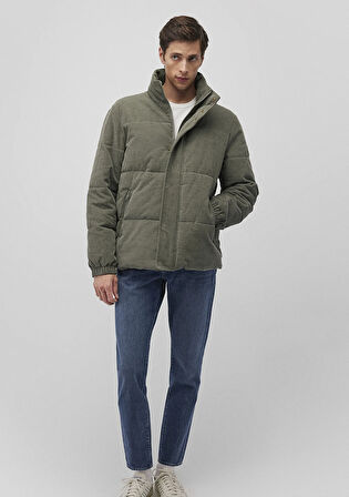 Dik Yaka Yeşil Kadife Ceket 0110476-85485