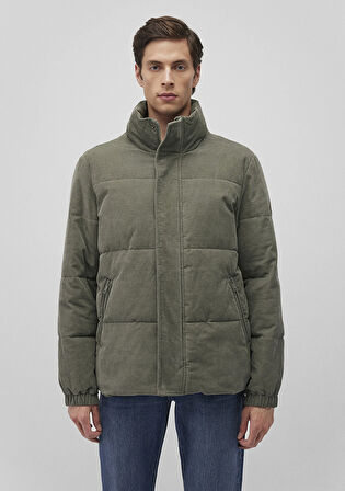 Dik Yaka Yeşil Kadife Ceket 0110476-85485