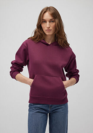 Kapüşonlu Mor Basic Sweatshirt 167299-70670
