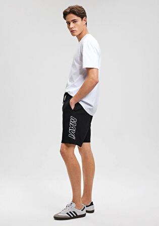 Mavi Baskılı Siyah Şort 0410225-900