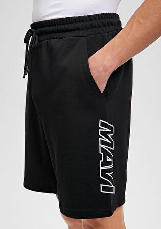 Mavi Baskılı Siyah Şort 0410225-900