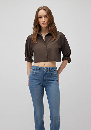 Kahverengi Crop Gömlek 1210866-71545