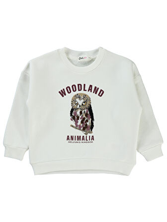 Civil Girls Kız Çocuk Sweatshirt 2-5 Yaş Ekru