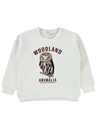 Civil Girls Kız Çocuk Sweatshirt 6-9 Yaş Ekru 