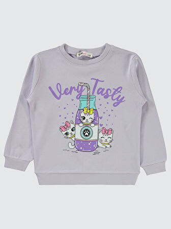 Civil Girls Kız Çocuk Sweatshirt 2-5 Yaş Nazik Lavanta