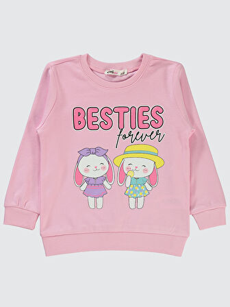 Civil Girls Kız Çocuk Sweatshirt 2-5 Yaş Gül Pembe