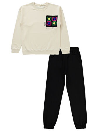 Civil Girls Kız Çocuk Eşofman Takımı 10-13 Yaş Fil Dişi