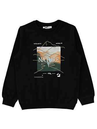 Civil Boys Erkek Çocuk Sweatshirt 6-9 Yaş Siyah