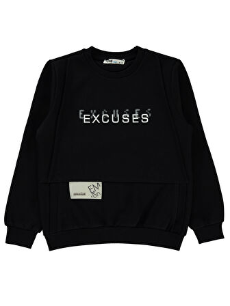 Civil Boys Erkek Çocuk Sweatshirt 6-9 Yaş Siyah