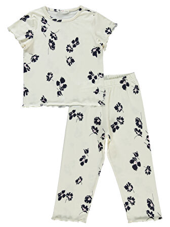 Civil Girls Kız Çocuk Pijama Takımı 2-5 Yaş Ekru