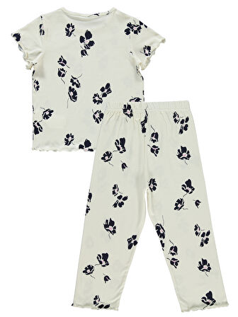 Civil Girls Kız Çocuk Pijama Takımı 2-5 Yaş Ekru