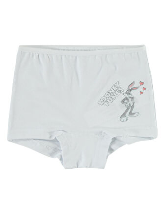 Bugs Bunny Kız Çocuk 2'li Boxer Set 2-10 Yaş Beyaz