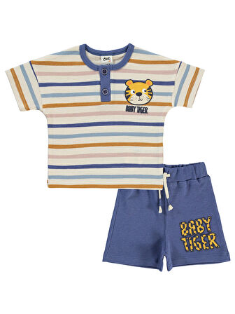 Civil Baby Erkek Bebek Şortlu Takım 6-18 Ay Fil Dişi