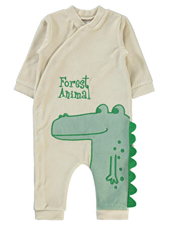 Civil Baby Erkek Bebek Patiksiz Tulum 6-12 Ay Sütlü Kahve