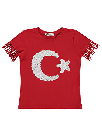 Civil Girls Kız Çocuk Tişört 4-9 Yaş Kırmızı