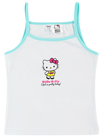 Hello Kitty Kız Çocuk 2'li Atlet Set 2-10 Yaş Beyaz