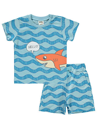 Civil Baby Erkek Bebek Şortlu Takım 6-18 Ay Mavi