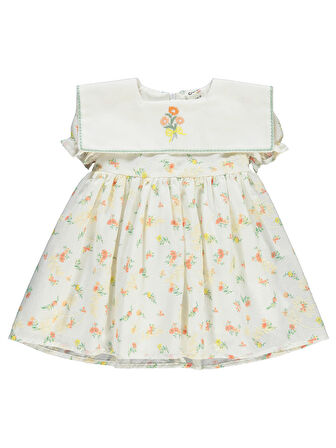 Civil Baby Kız Bebek Elbise 6-18 Ay Ekru 