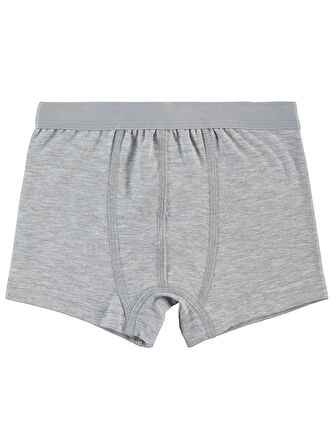 Civil Boys Erkek Çocuk 2'li Boxer Set 2-10 Yaş Gri-Beyaz