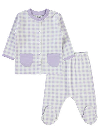 Civil Baby Kız Bebek Pijama Takımı 1-6 Ay Lila