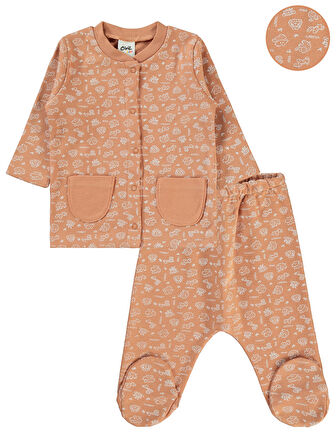 Civil Baby Erkek Bebek Pijama Takımı 1-6 Ay Açık Kahverengi