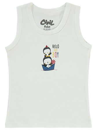 Civil Baby Erkek Bebek Atlet 9-18 Ay Beyaz