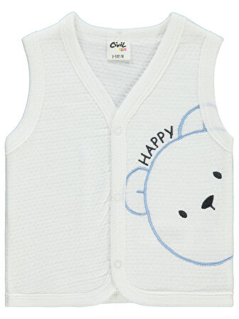 Civil Baby Erkek Bebek Yelek 6-18 Ay Ekru