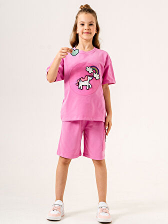 Civil Kız Çocuk Tişört 3-9 Yaş Pembe