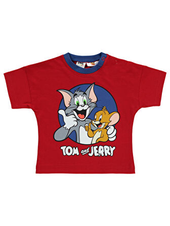 Tom And Jerry Erkek Bebek Şortlu  Takım 6-18 Ay Kırmızı