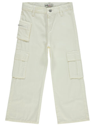 Civil Girls Kız Çocuk Pantolon 6-9 Yaş Kırık Beyaz