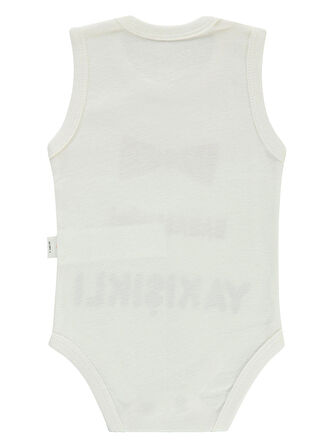 Civil Baby Erkek Bebek Çıtçıtlı Badi 1-36 Ay Ekru