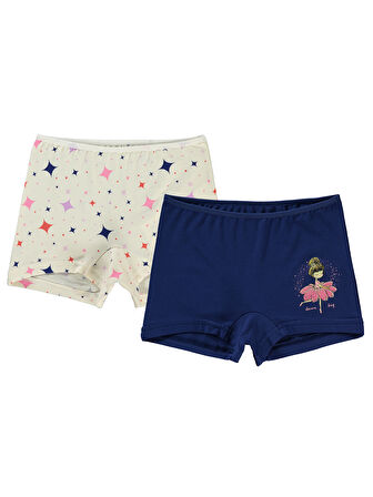 Civil Girls Kız Çocuk 2'li Boxer Set 2-10 Yaş Ekru