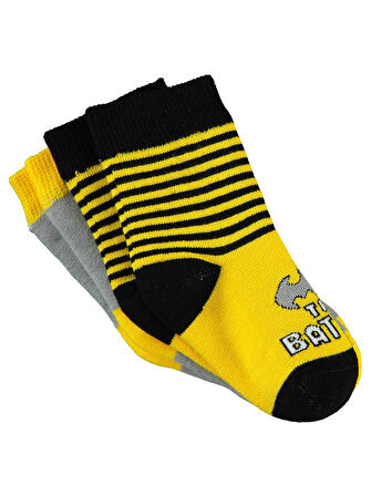Batman Erkek Bebek Çorap 0-24 Ay Sarı