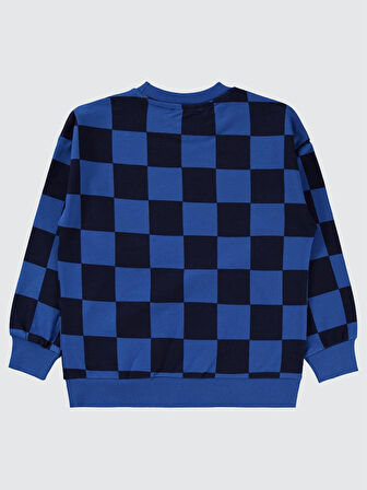 Civil Boys Renkli Dama Empirme Racer Baskılı 6-9 Yaş Sweatshirt - Mavi9-10 Yaş