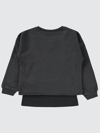 Civil Girls Active Baskılı 10-13 Yaş Sweatshirt - Gri