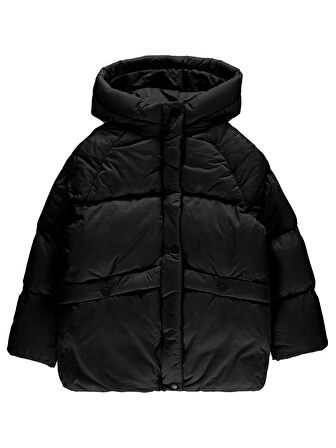 Civil Girls Kız Çocuk Kapüşonlu Mont 10-13 Yaş Siyah